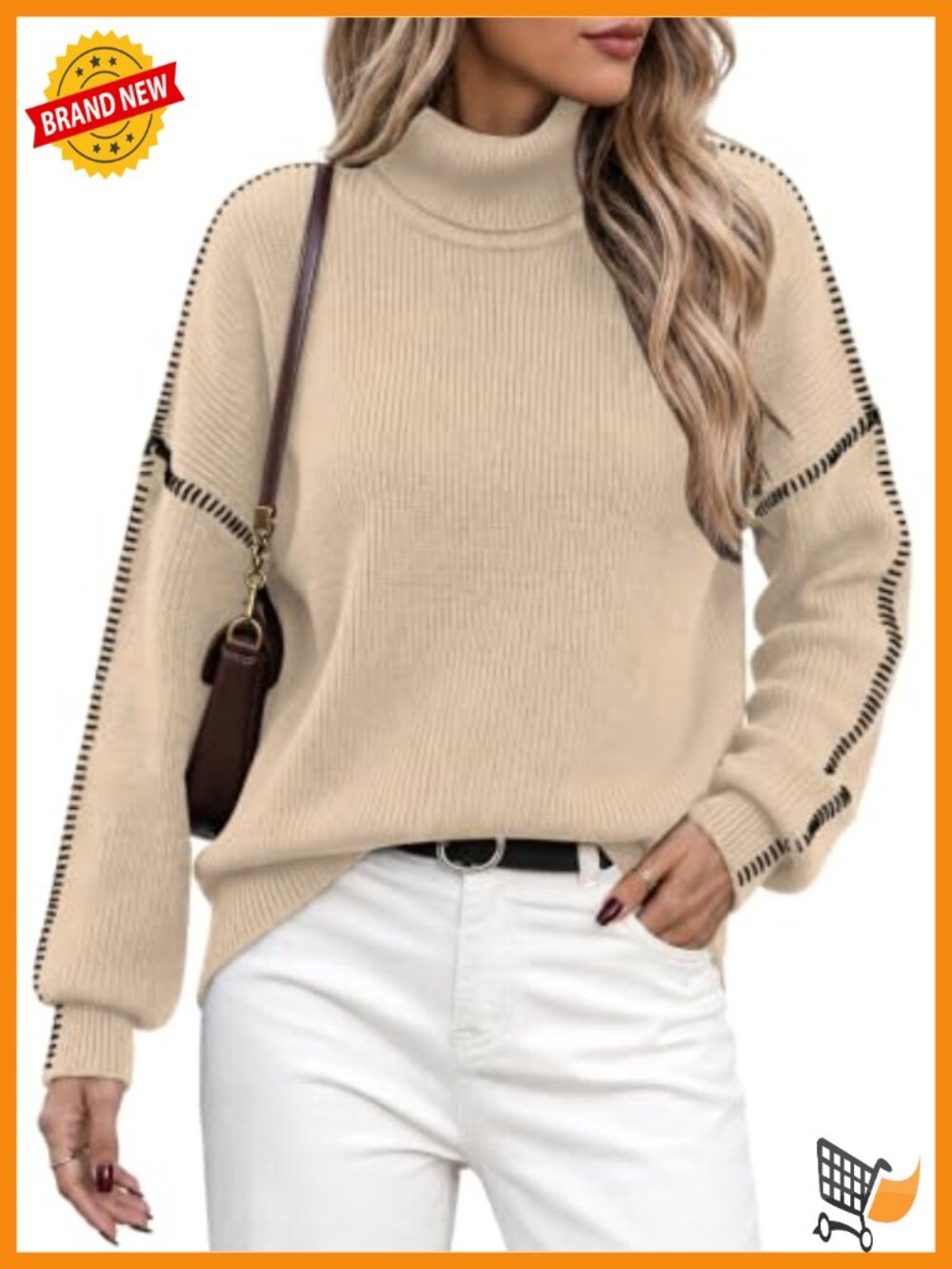 Oversized Turtleneck Tunic Sweater Soft Viscose Nylon Knit Pullover Fall Winter
